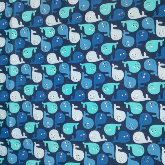 Timeless Treasures Whale Fabric Material Blue Ocean Water Sewing 80x45" - Picture 5 of 8